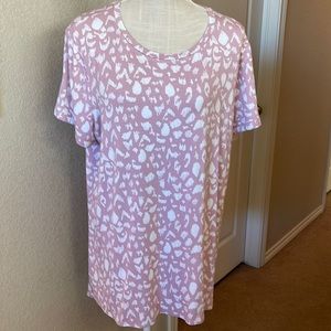 NWT Women’s Ellen Tracy Pink/White Blouse Size XL